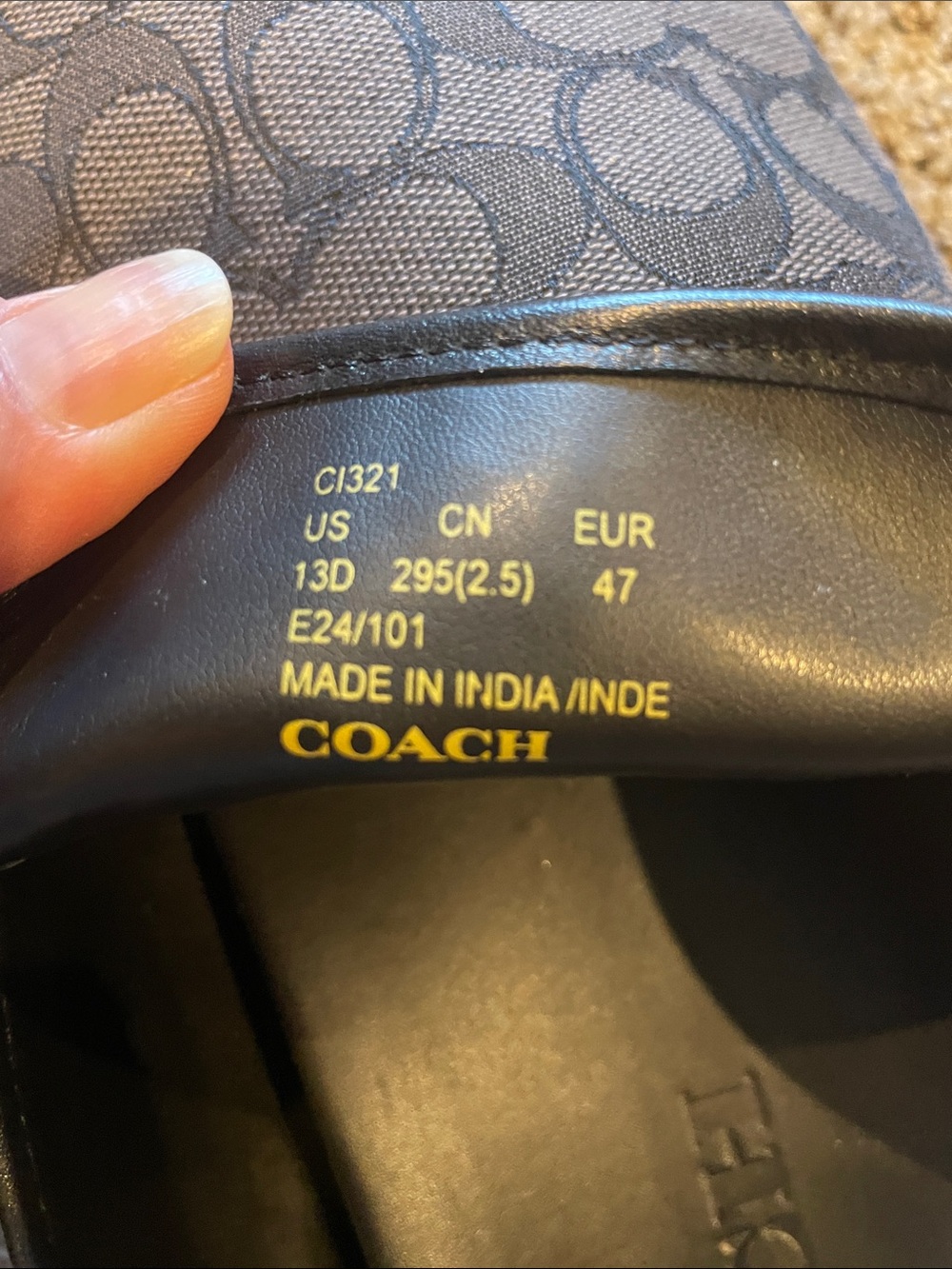 Coach Gray Signature Slip-On Clogs with Black Strap - Picture 7 of 9